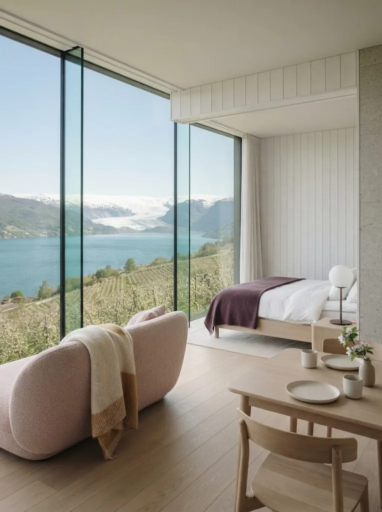 Artist's impression of the planned Glacier Suite, a corner suite with a view of the glacier